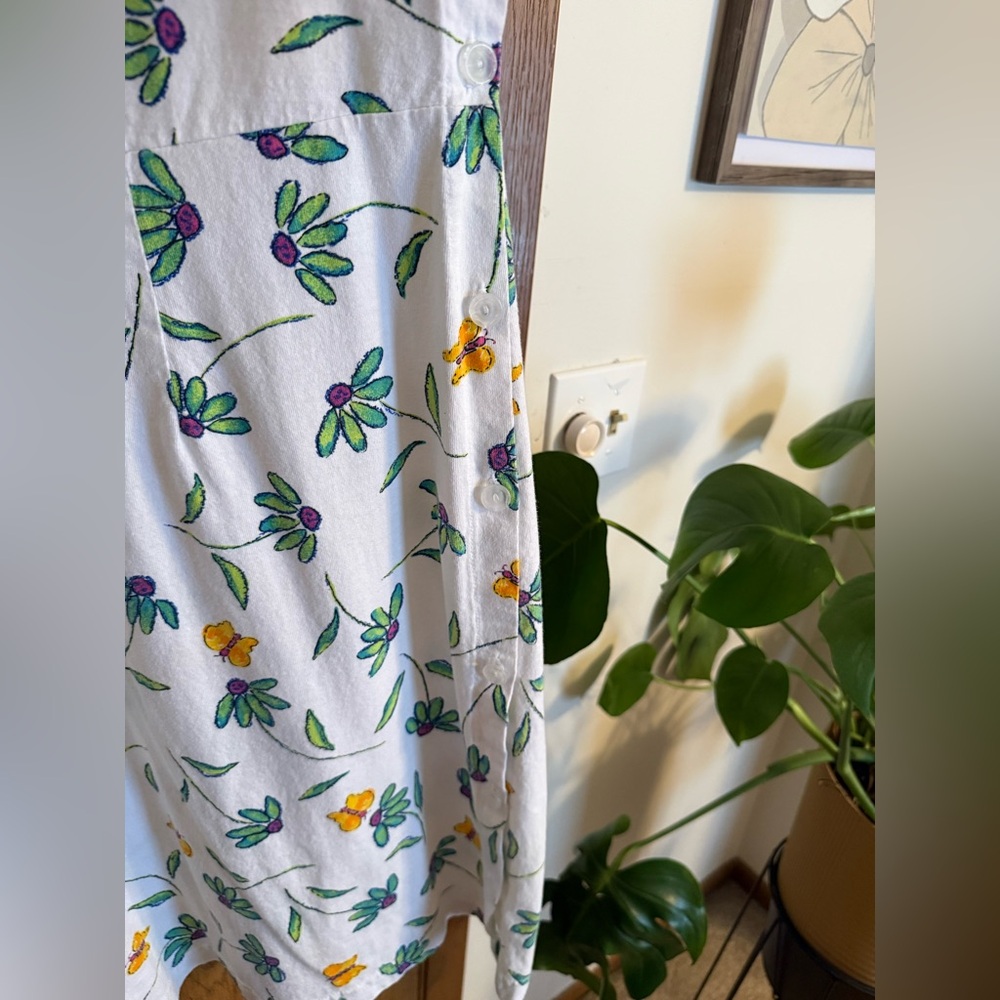 Adorable Vintage Fresh Produce Floral Butterfly Mini Dress - Picture 3 of 5